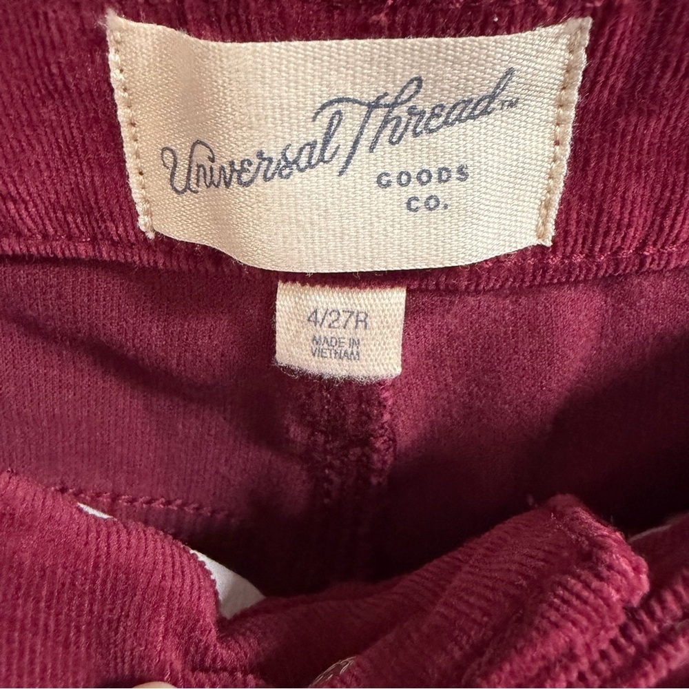 Universal Threads Women's Burgundy Corduroy Pants - Picture 7 of 7